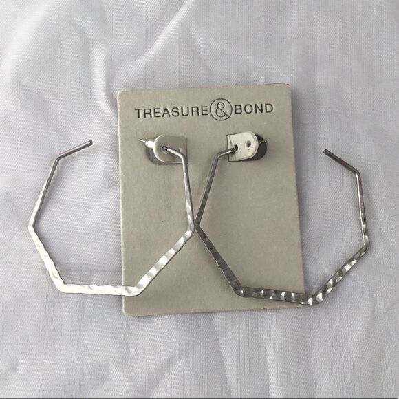 Treasure & Bond Hexagon Hoop Earrings (G1) - Picture 1 of 6